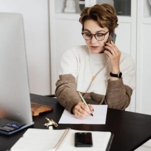 woman on a phone call